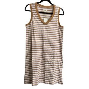 Pact Medium Soho Stripe 100% Organic Cotton V Neck Softspun Tank Dress NWT Y2